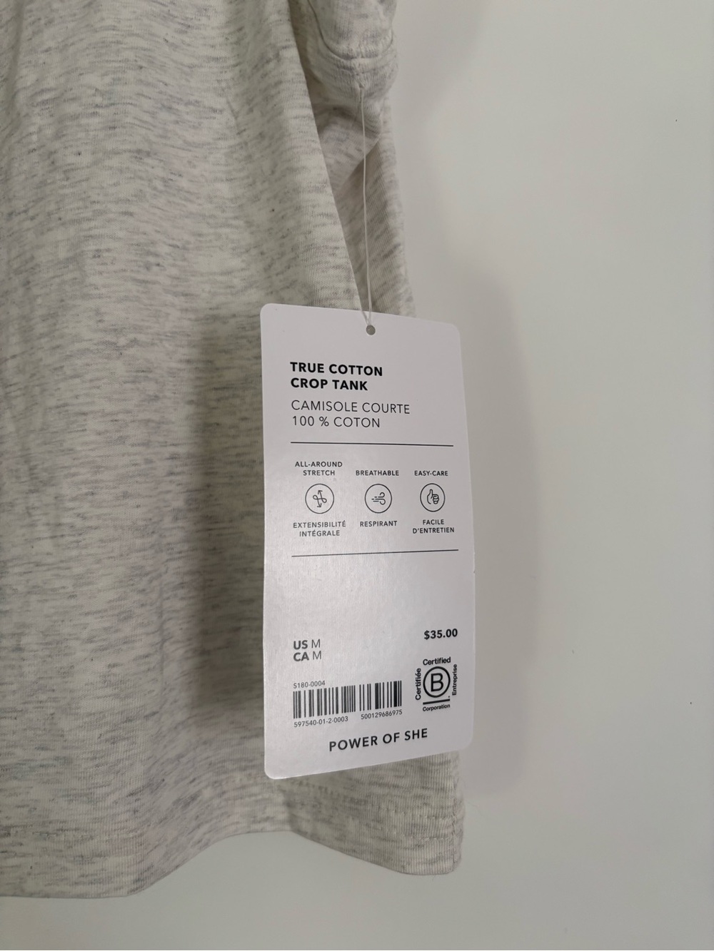 Athleta True Cotton Crop Tank – Heather Gray – NWT – Size M - Picture 2 of 6